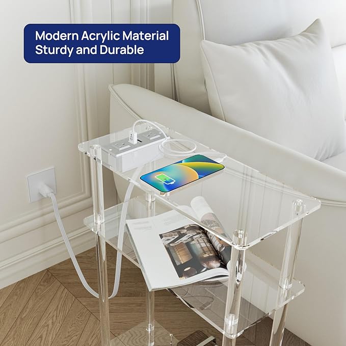 HMYHUM Acrylic Narrow Side Table - Image 8