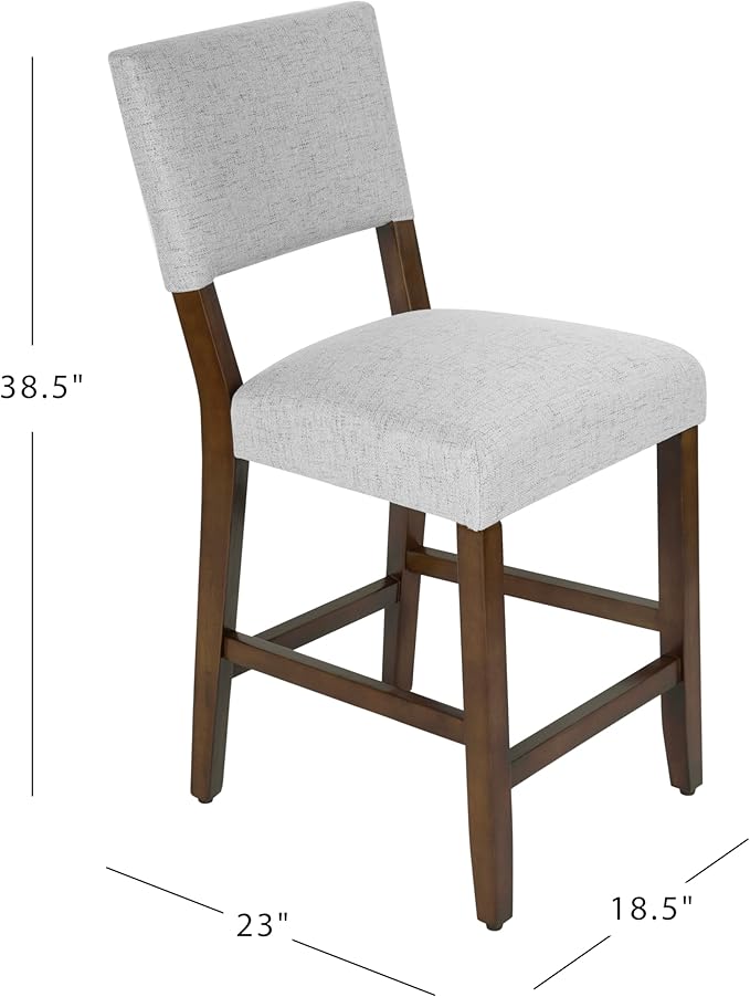 HomePop 24" Open Back Counter Stool Home Décor|Fabric Chairs - Image 3
