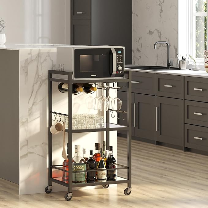 TUTOTAK Bar Cart, Home Bar Serving Cart - Image 3