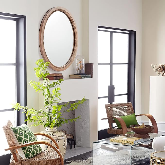 Sawsile Round Decorative Circle Farmhouse Style Mirror - Image 4