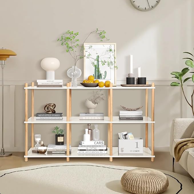 YGYQZ 3 Tier Short Book Shelf, Wood Shelves - Image 6
