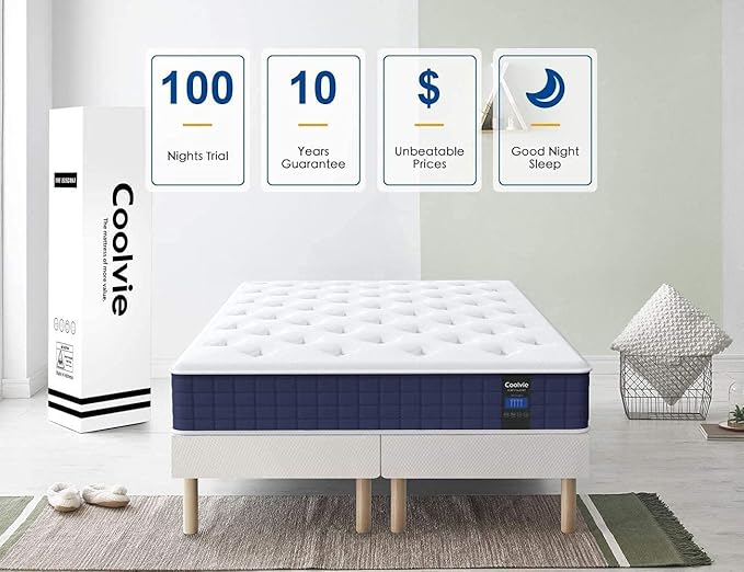 Coolvie Twin XL Mattress, 10 Inch Twin XL Size Hybrid Mattress, Individual - Image 7