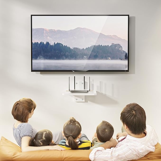 WALI Floating TV Shelves for Wall, Projector Shelf Holds Up to 22lbs, Wooden - Image 2