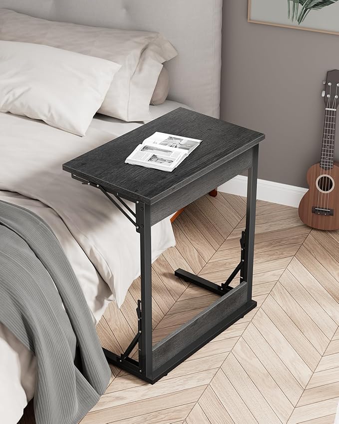 Tatub 24" Wide Folding C-Shaped End Table, Small Side Desk - Image 6