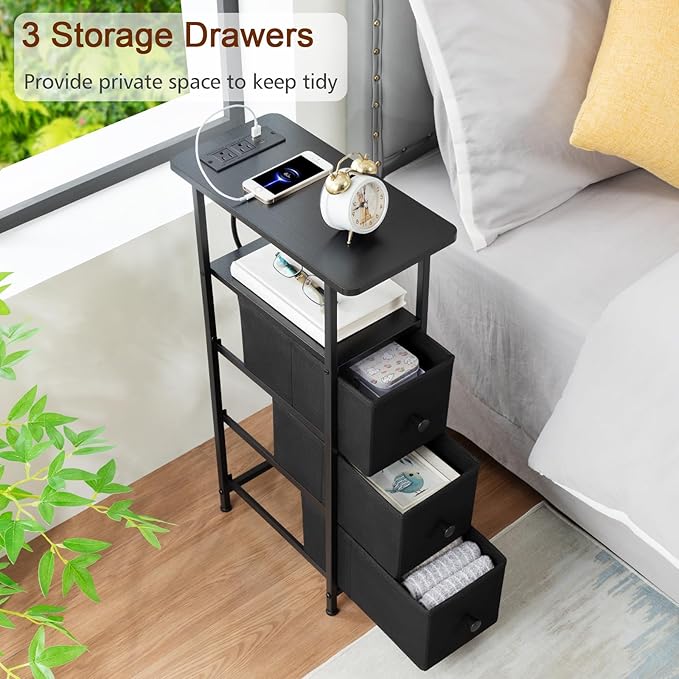 Narrow End Tables Living Room Set of 2 - Image 8