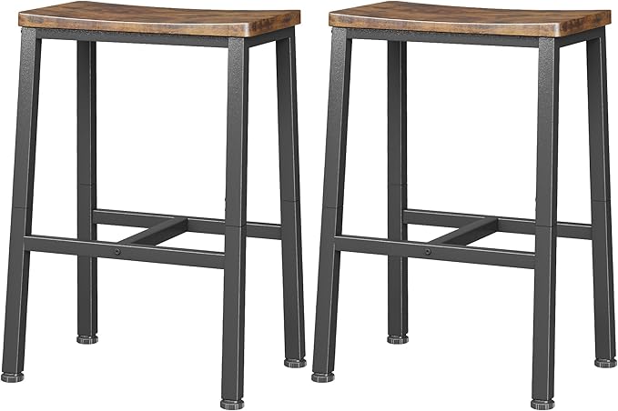 Homeiju Bar Stools, Counter Height Bar Stools Set of 2, 23.6 Inch Saddle Stools by Homeiju