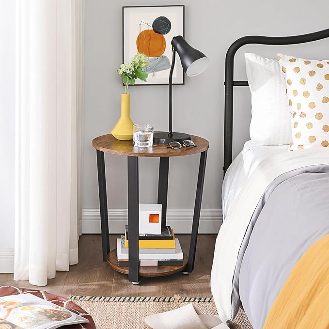 VASAGLE End Table, Round Side Table - Image 4