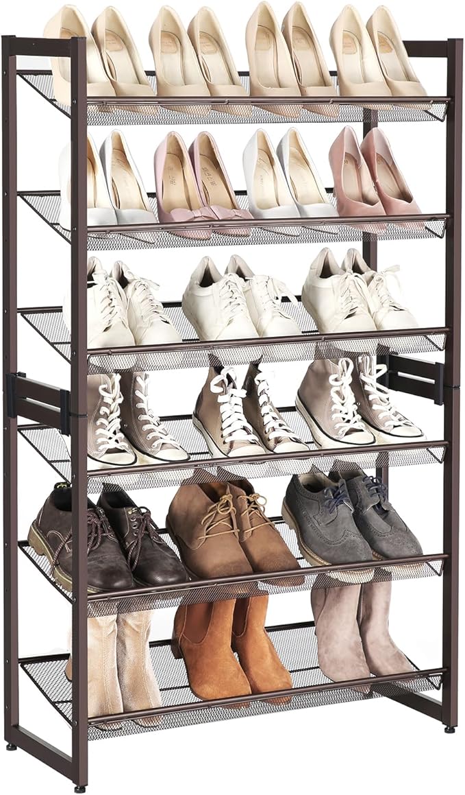 SONGMICS Shoe Rack, 6-Tier Shoe Organizer, Metal Rack by SONGMICSbySONGMICSHOME