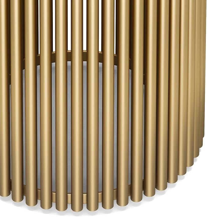 SIMPLIHOME Demy 18-inch Wide Metal and Solid Mango Accent Table in Cognac/Gold - Image 6