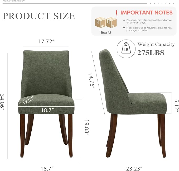 COLAMY Upholstered Dining Chairs Set of 4, Mid Century Modern Kitchen Chairs - Image 7