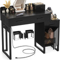 Vanity Desk with 4 Storage Drawers by Besiost