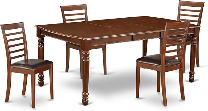 East West Furniture DOML5-MAH-LC 5 Piece Dining Room Furniture Set Includes a by EastWestFurniture