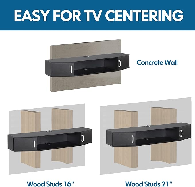 FITUEYES Floating TV Stand Wall Mounted TV Shelf - Image 6