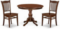 East West Furniture HBGR3-MAH-W 3 Piece Dining Room Table Set Contains a Round by EastWestFurniture