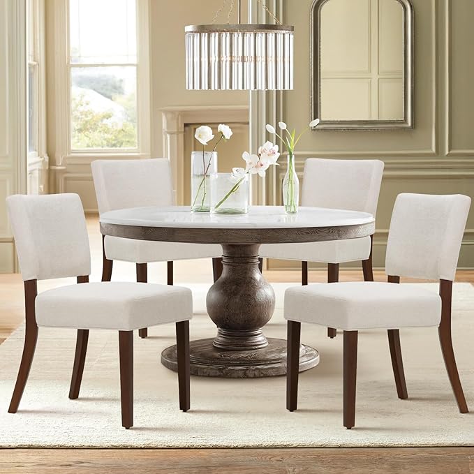 COLAMY Mid Century Modern Dining Chairs Set of 4, Upholstered Kitchen Chairs by COLAMYINC
