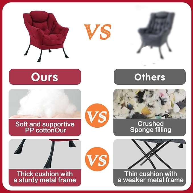 Lazy Chair, Reading Armchair, Large Modern Lounge Accent Chair, Leisure Sofa - Image 8