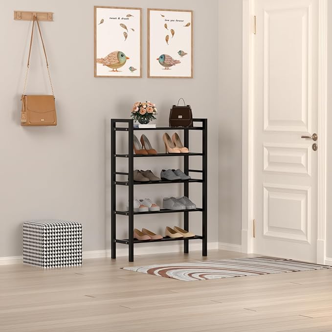 Haddockway Bamboo Shoe Rack for Closet, Free Standing Shoe Organizer - Image 2