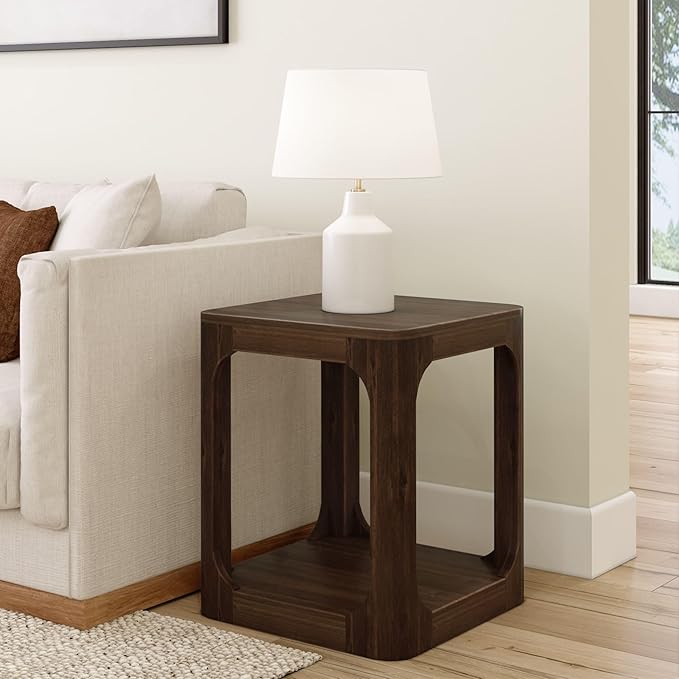 Plank+Beam Modern Rounded Square Side Table by PlankBeam