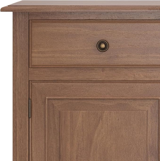 SIMPLIHOME Connaught 40-inch Wide Solid Wood Storage Cabinet in Medium Saddle - Image 11