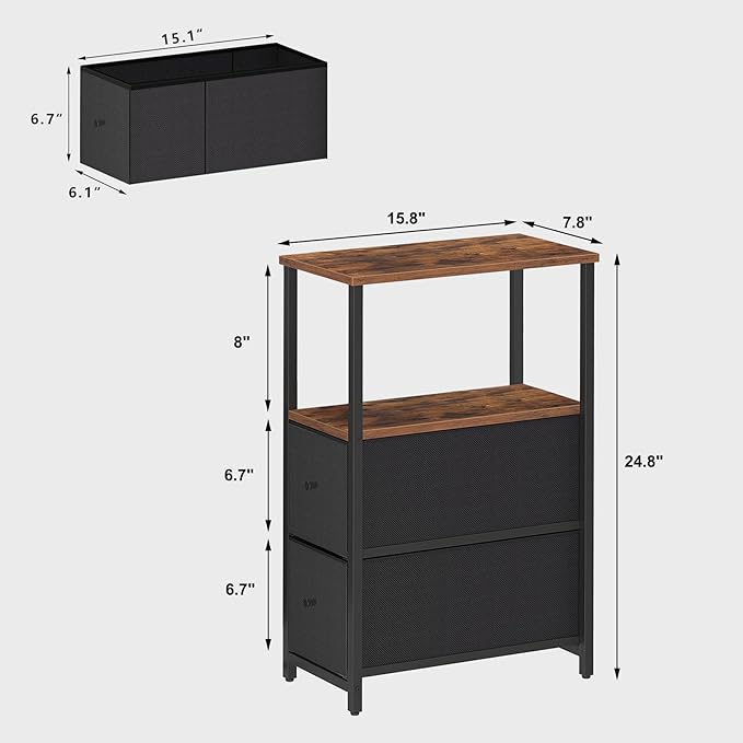 TUTOTAK Small Narrow End Table, Side Table, Nightstand - Image 3