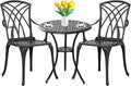 3 Piece Patio Bistro Set Outdoor Bistro Table Set Anti Rust Bistro Table and by Withniture