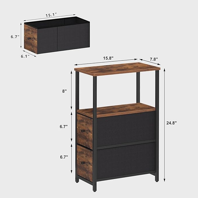 TUTOTAK Small Narrow End Table, Side Table, Nightstand - Image 3