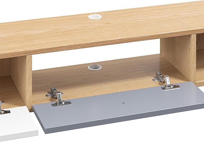Modern Floating TV Stand with Doors, 47 Inch Wall Mounted TV Console, Floating - Image 8