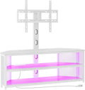 Rolanstar TV Stand with Mount and Power Outlet, Swivel TV Stand with LED Lights by Rolanstar