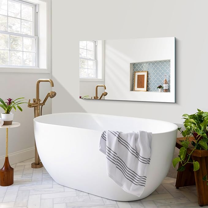 Frameless Mirror, 24x40 Inch Rectangle Bathroom Mirrors - Image 7