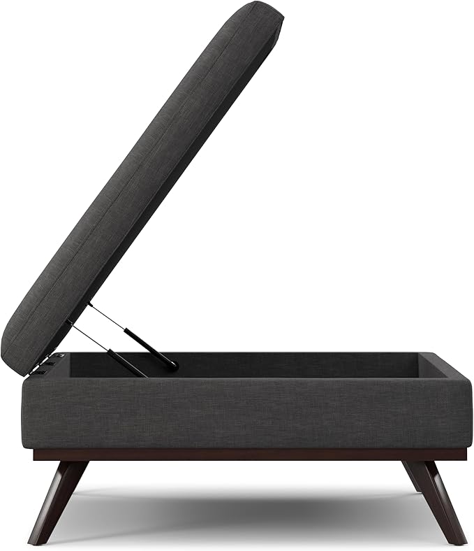 SIMPLIHOME Owen 40 inch Wide Mid Century Modern Square XL Coffee Table Storage - Image 16
