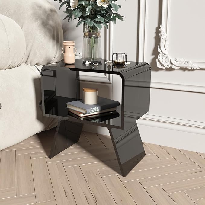 Acrylic Nightstand Side Table Modern nightstand Clear Home Decor Display End - Image 4