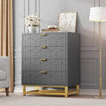 Grey Dresser, 4 Drawer Dresser for Bedroom, Modern Dressers by GAOMON