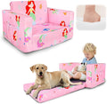 Kids Couch, 2-in-1 Kids Fold Out Sofa, Convertible Toddler Couch to Lounger by Beavtaens