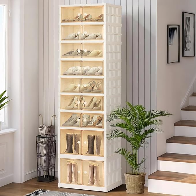 Foldable Shoe Organizer Storage Box, Portable Extra Large Folding Shoe Rack - Image 8