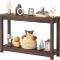 47" Farmhouse Wood Entryway Table Narrow Console Table by Besiost