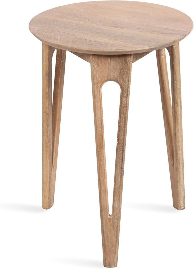 Kate and Laurel Kershaw Modern Round Side Table, Natural Wood, Transitional - Image 8