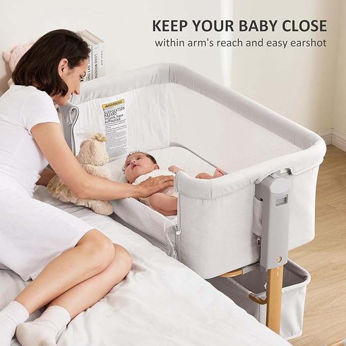 3 in 1 Baby Bassinet, Rocking Bassinet, Bedside Bassinet, 6-Height Adjustable - Image 2