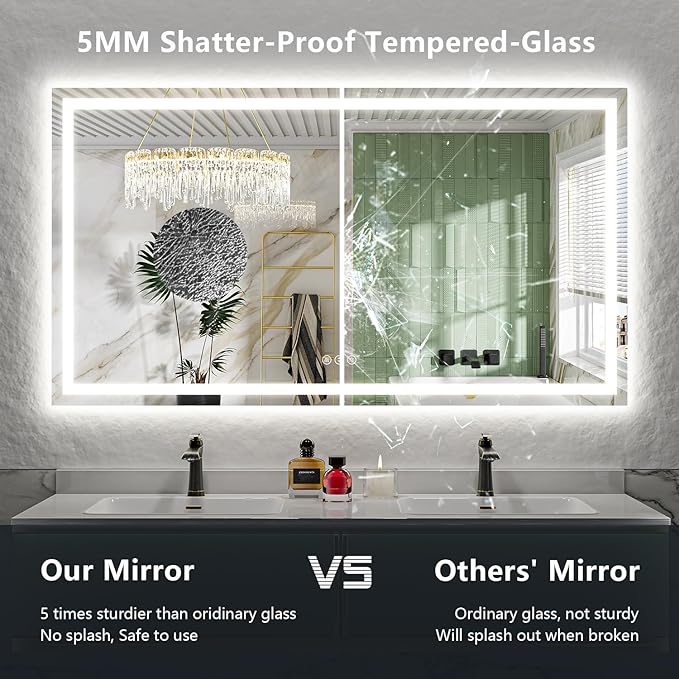 68x40 Inch LED Bathroom Mirror - Image 6