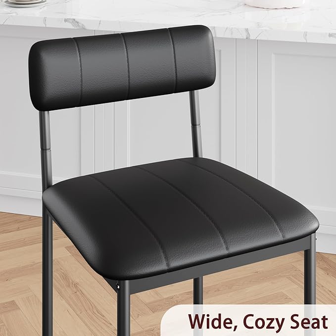GarveeHome Bar Stools Set of 2, Upholstered Counter Height Bar Stools - Image 4