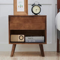 CozyDH Nightstand with Drawer and Opening Storage, Solid Wood Modern Bedside by CozyDHDuvetCover