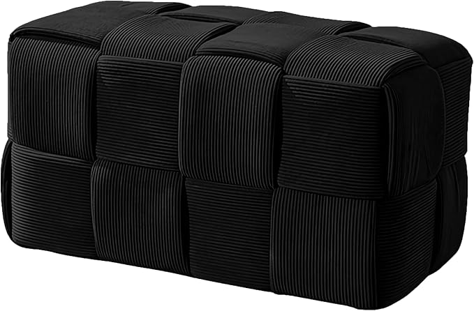 Ottoman Foot Rest Soft and Comfortable Ottoman Square Corduroy Woven Design by Cmishe