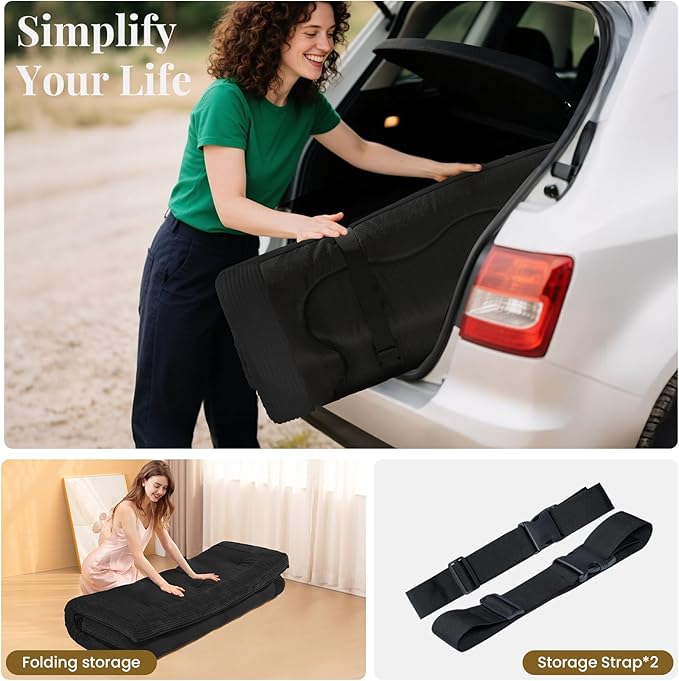 Japanese Floor Mattress, Corduroy Foldable Mattress Pad Roll Up Tatami Mat - Image 7