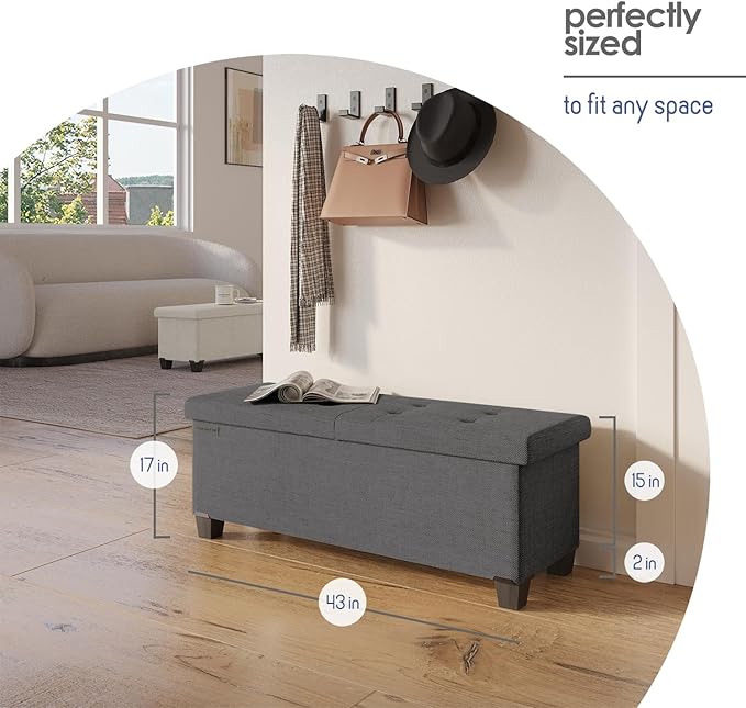 STORAGEBUD Storage Ottoman Bench - Image 9