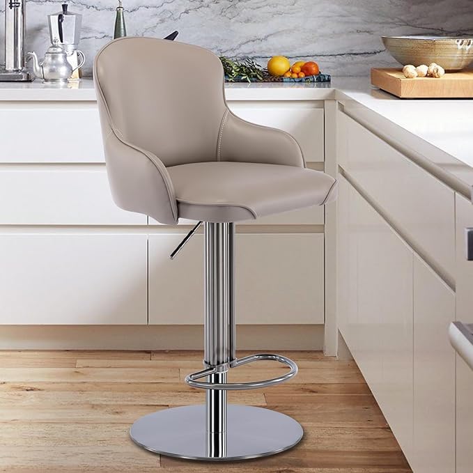 CozyRain Bar Stools Adjustable Stainless Steel Swivel Barstool - Image 2