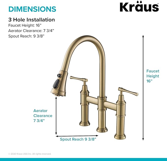 KRAUS Allyn Transitional Bridge Kitchen Faucet - Image 7