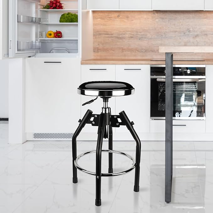 WORKPRO Heavy Duty Adjustable Hydraulic Shop Stool, Garage Bar Stool, 29in to - Image 2