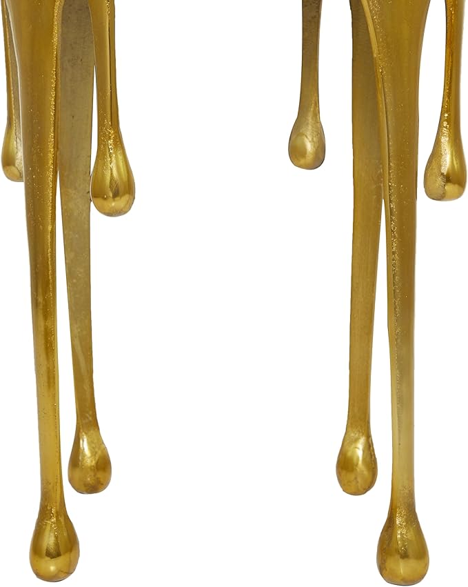 Deco 79 Aluminum Metal Abstract Melting Drip Accent Table - Image 8