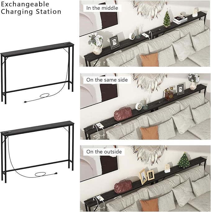 Tohomeor 5.9" Skinny Behind Sofa Console Table - Image 6