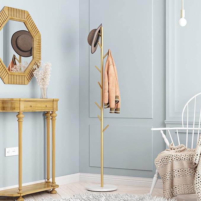 Gold Coat Racks, Metal Coat Rack Freestanding - Image 7