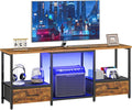HOOBRO LED TV Stand with Storage, LED Entertainment Center with Open Shelves by HOOBRO